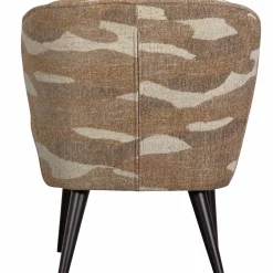 Outlet WOOOD Sara fauteuil geweven stof camouflage dessin Zand