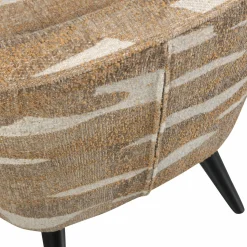 Outlet WOOOD Sara fauteuil geweven stof camouflage dessin Zand