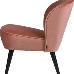 Outlet WOOOD Sara fauteuil velvet oud Roze