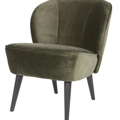 Clearance WOOOD Sara fauteuil velvet warm Groen