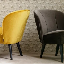 Clearance WOOOD Sara fauteuil velvet warm Groen