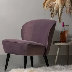 Outlet WOOOD Sara fauteuil velvet Warm lila