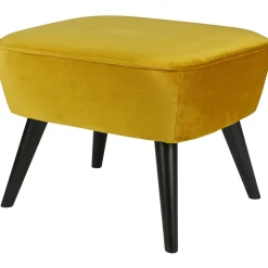 Outlet WOOOD Sara hocker op poten velvet Oker