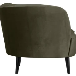 WOOOD Sara lounge fauteuil links velvet Warm groen