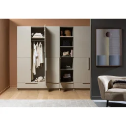 Best WOOOD Sara lounge fauteuil links velvet Khaki