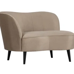 Best WOOOD Sara lounge fauteuil links velvet Khaki