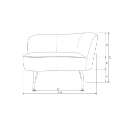 WOOOD Sara lounge fauteuil rechts velvet Oker