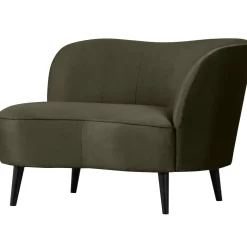 Outlet WOOOD Sara lounge fauteuil rechts velvet Warm groen