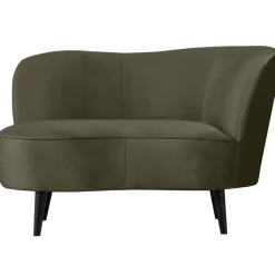 Outlet WOOOD Sara lounge fauteuil rechts velvet Warm groen