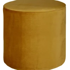 Outlet WOOOD Sara poef hoog velvet 46xø46 Oker
