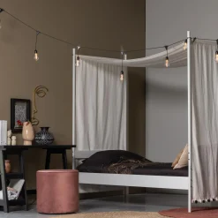 WOOOD Sara poef hoog velvet oud 46xø46 Roze