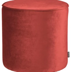 Sale WOOOD Sara poef hoog velvet 46xø46 Framboos