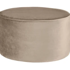 WOOOD Sara poef laag velvet 36xø60 Khaki