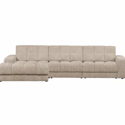 Sale WOOOD Second Date chaise longue links ribstof Travertin