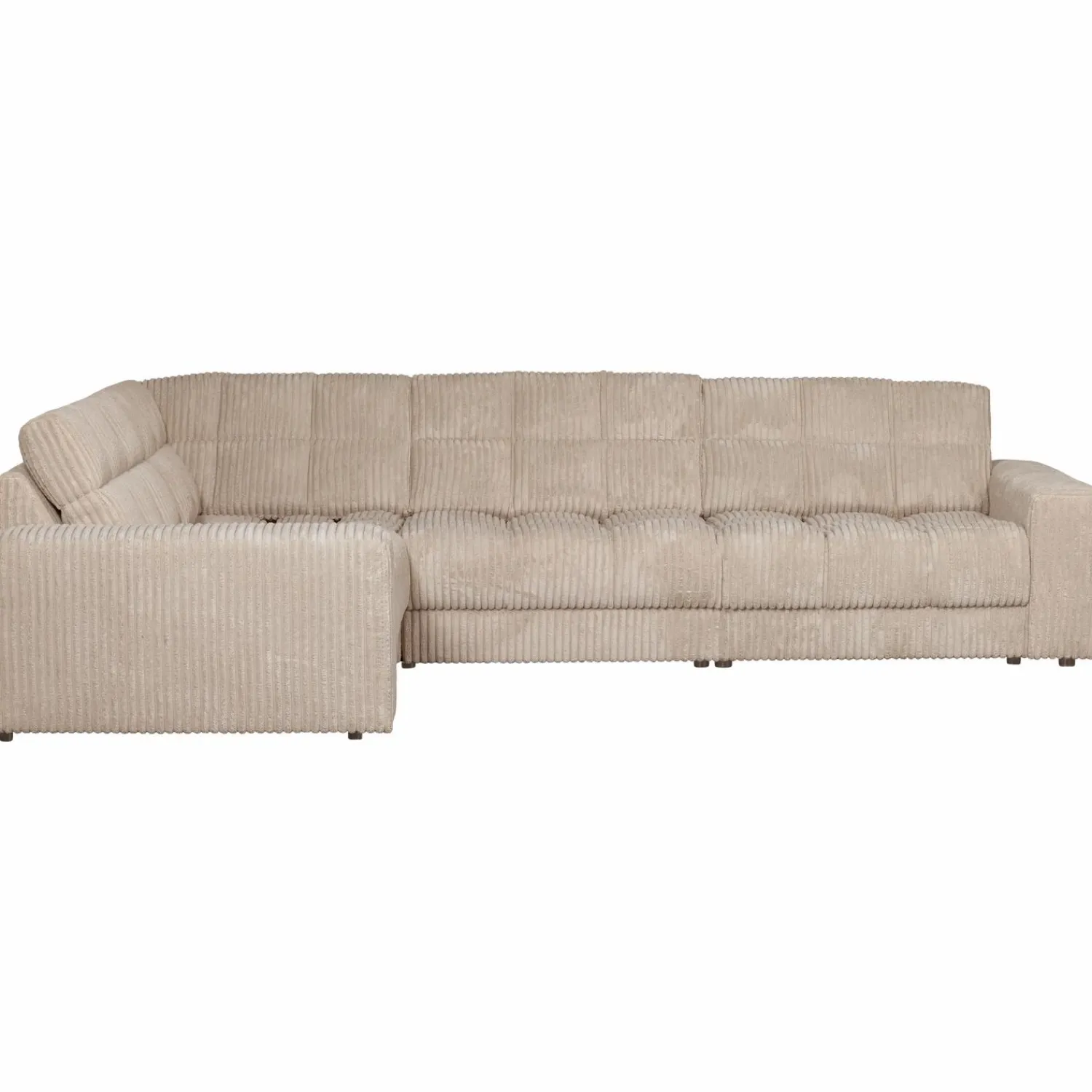 Sale WOOOD Second Date hoekbank links ribstof Travertin