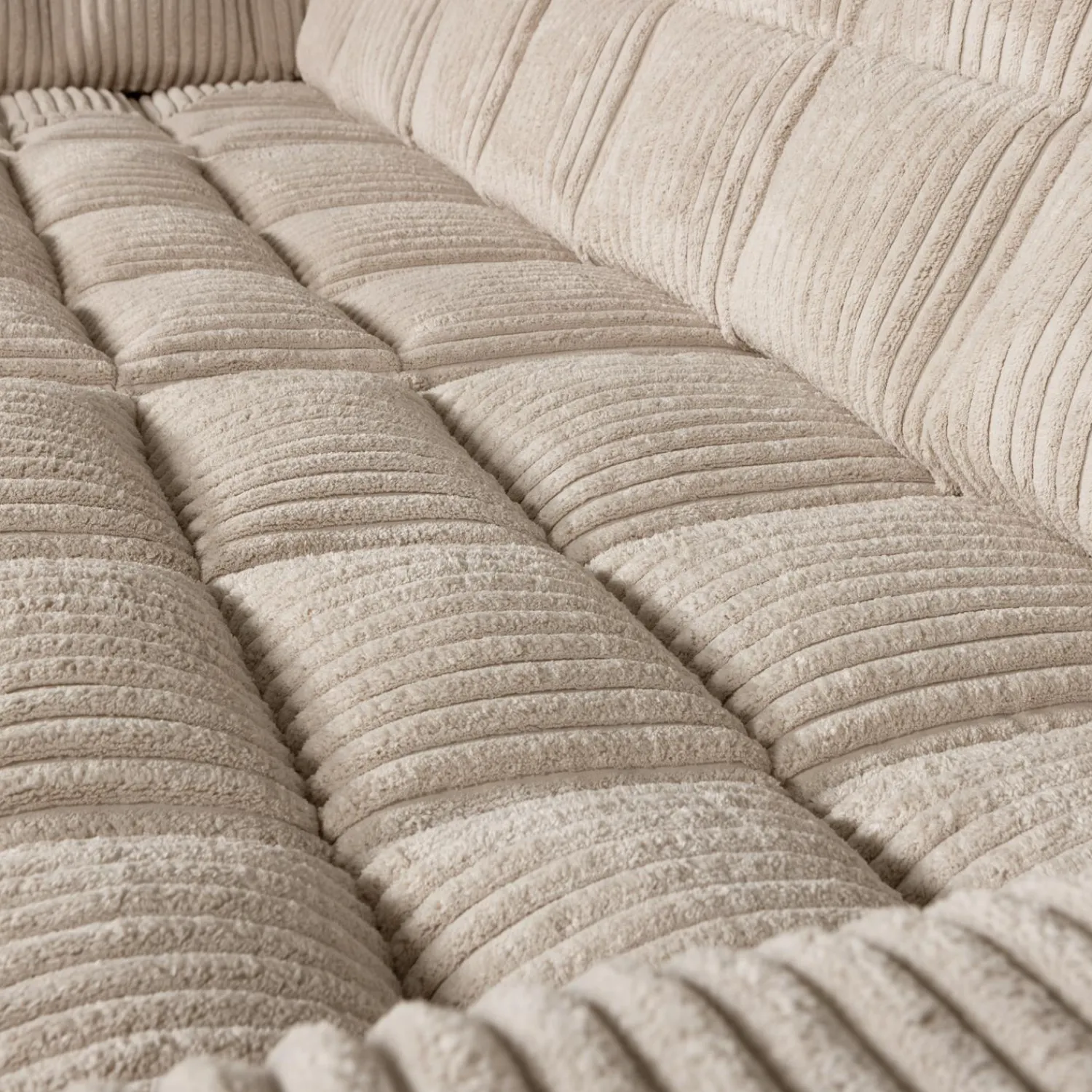 Sale WOOOD Second Date hoekbank links ribstof Travertin