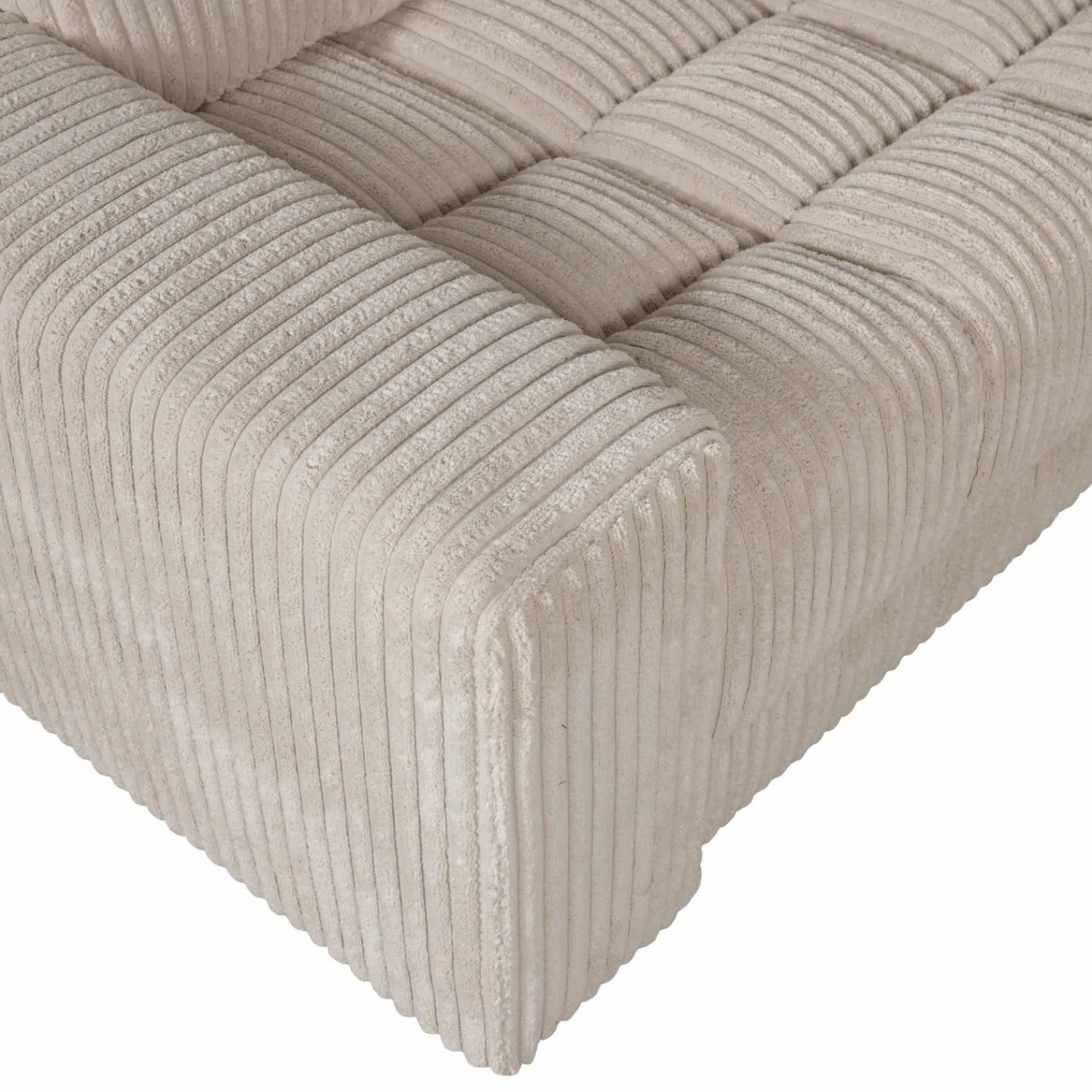 Sale WOOOD Second Date hoekbank links ribstof Travertin