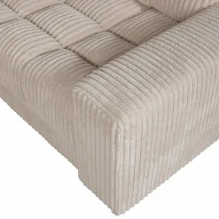 Sale WOOOD Second Date hoekbank rechts ribstof Travertin