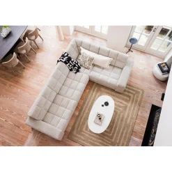 Sale WOOOD Second Date hoekbank rechts ribstof Naturel