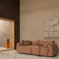 Outlet WOOOD Selena vaas glas met streep bruin