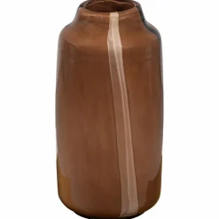 Outlet WOOOD Selena vaas glas met streep bruin