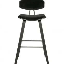 Best WOOOD Senn barstoel velvet zwart