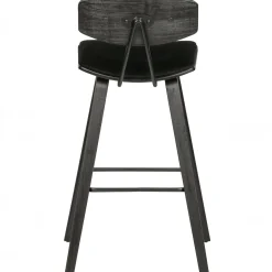 Best WOOOD Senn barstoel velvet zwart