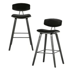 Best WOOOD Senn barstoel velvet zwart