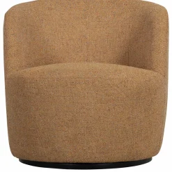 Best WOOOD Serra draaifauteuil geweven stof Curry melange