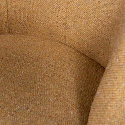 Best WOOOD Serra draaifauteuil geweven stof Curry melange