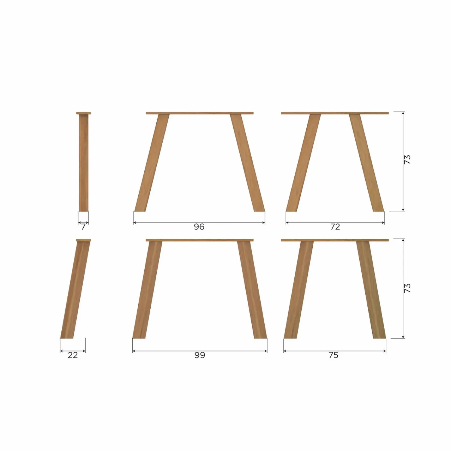Clearance WOOOD Set v 2 - Haarlem 4-standen poot eiken transparant