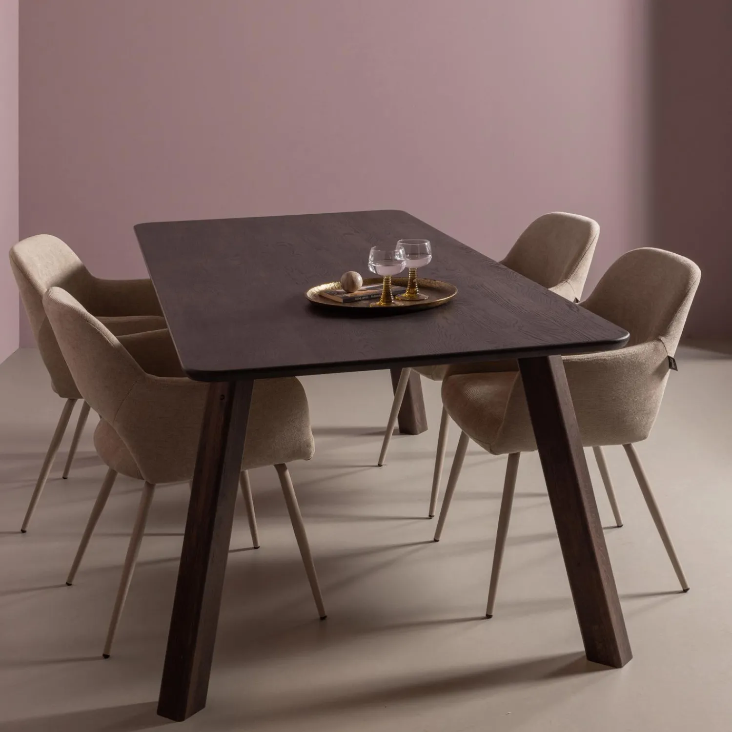 Sale WOOOD Set v 2 - Haarlem 4-standen poot eiken mystic brown