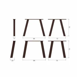 Sale WOOOD Set v 2 - Haarlem 4-standen poot eiken mystic brown