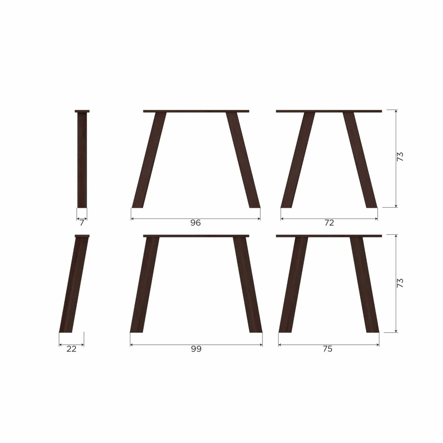 Sale WOOOD Set v 2 - Haarlem 4-standen poot eiken mystic brown