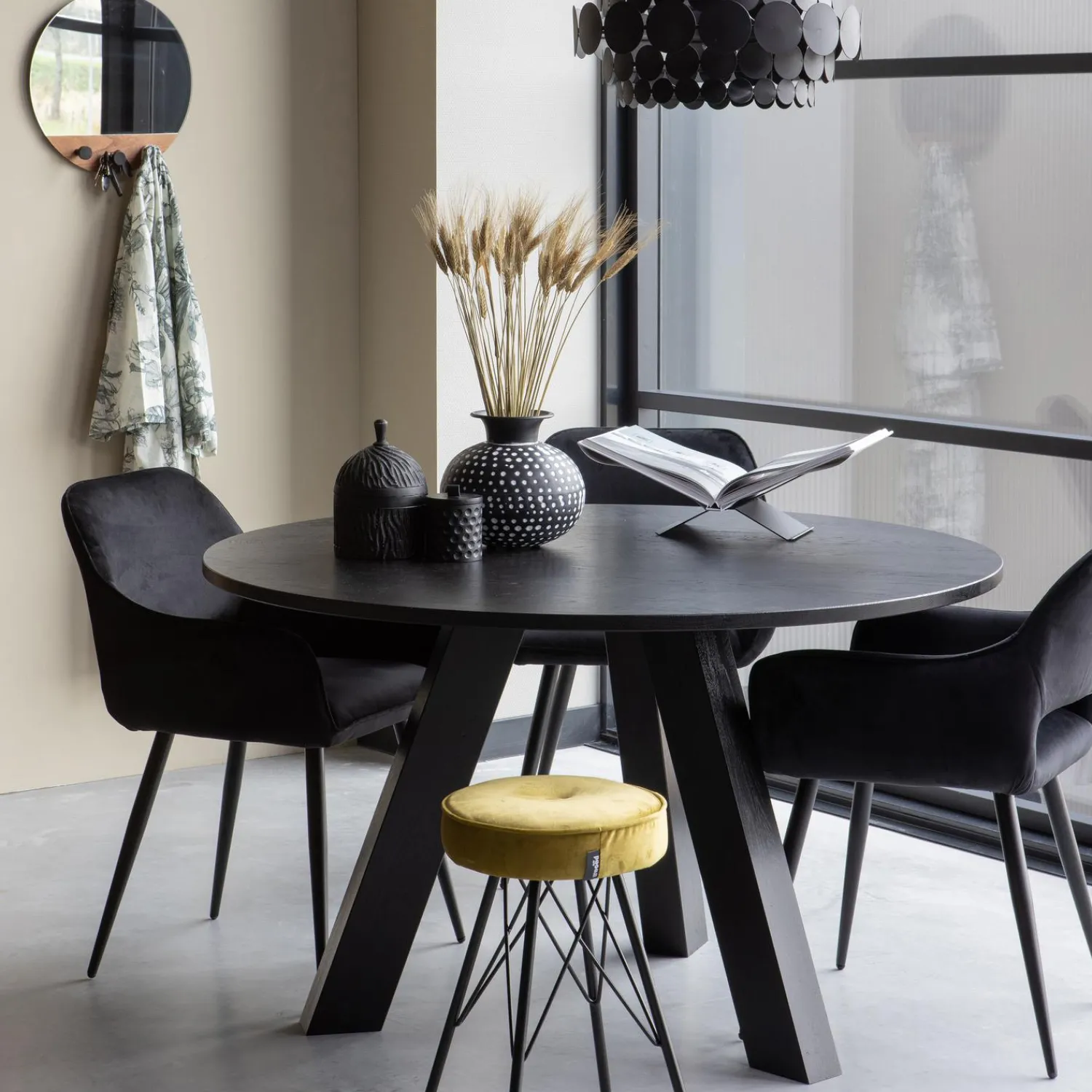 Outlet WOOOD Set v 2 - Jelle stoel velvet zwart