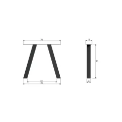 Best WOOOD Set v 2 - Tablo Outdoor A-vorm poot metaal