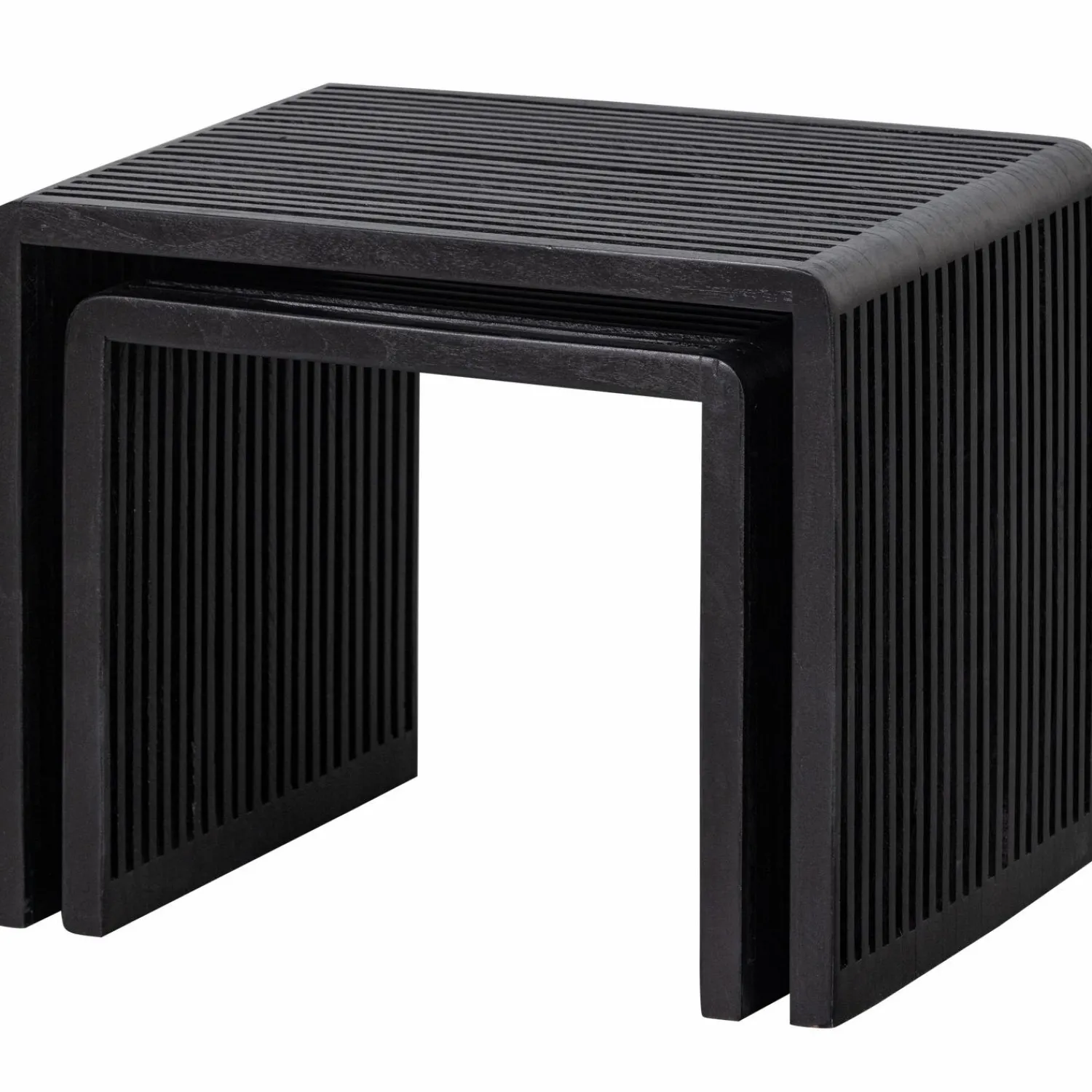 Sale WOOOD Set v 2 - Willa bijzettafels recycled teak zwart