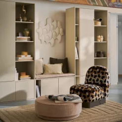 WOOOD Settle Down tv meubel/bankje 108 cm met zitkussen Dust