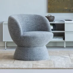 WOOOD Shuffle draaifauteuil Grijs melange