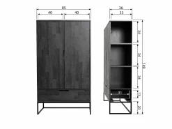 New WOOOD Silas 2-deurs kast grenen Dust