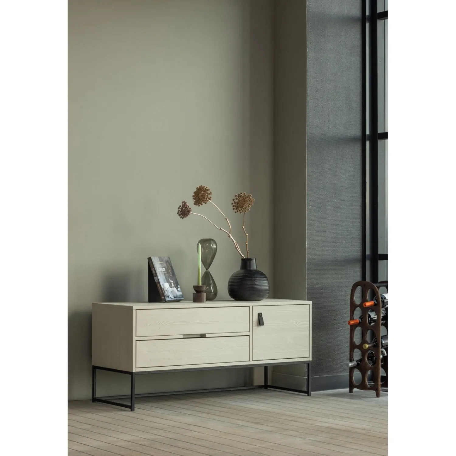 WOOOD Silas tv meubel 120 cm grenen Dust