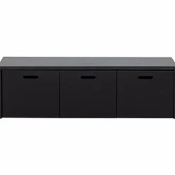 New WOOOD Silke kistbank met lades grenen diepzwart