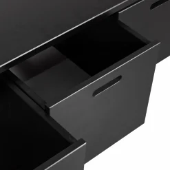 New WOOOD Silke kistbank met lades grenen diepzwart