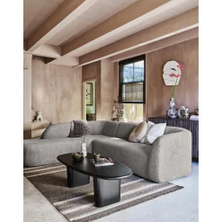 Best WOOOD Sloping hoekbank links Grijs melange