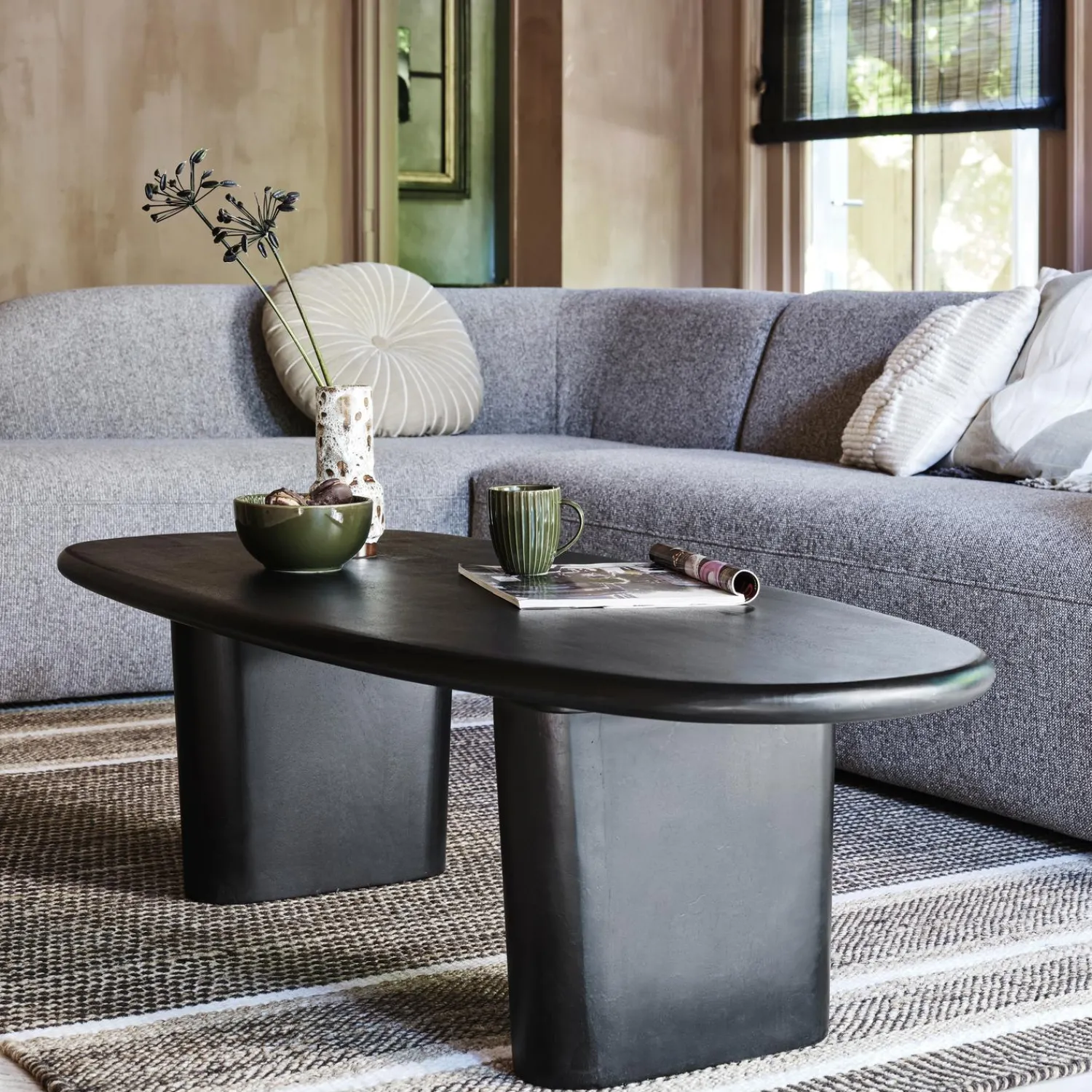 Sale WOOOD Sloping hoekbank links Lichtbruin melange