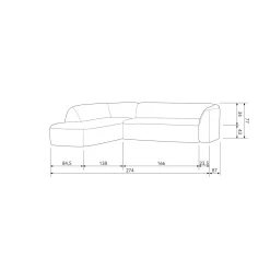 New WOOOD Sloping hoekbank links Pearl melange