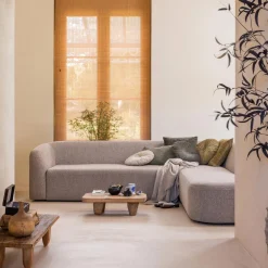 New WOOOD Sloping hoekbank rechts Naturel melange