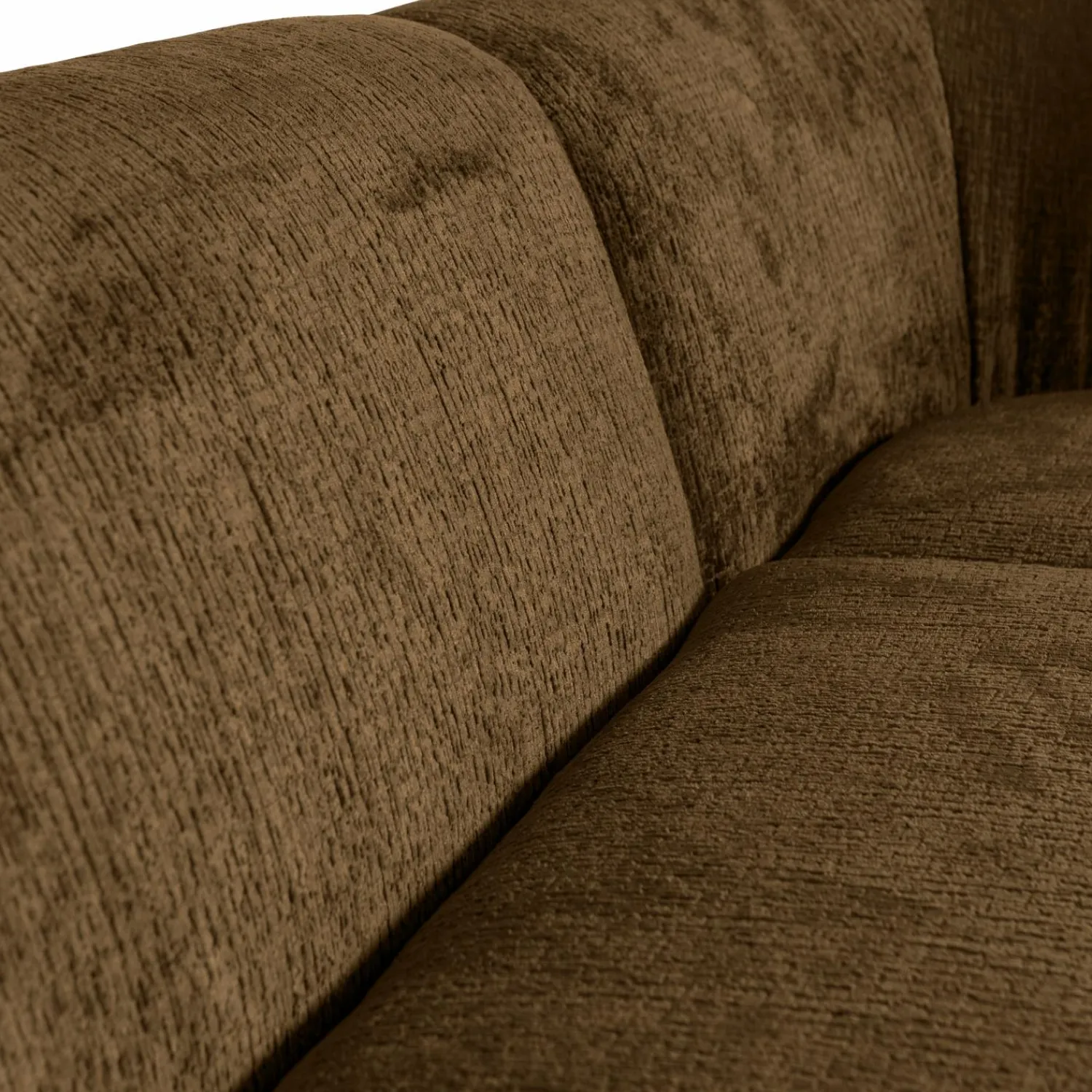 Outlet WOOOD Sloping hoekbank rechts structure velvet Brass