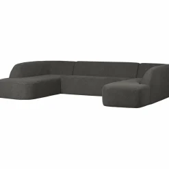 WOOOD Sloping U-vorm bank melangegrijs/zwart Grijs/zwart melange