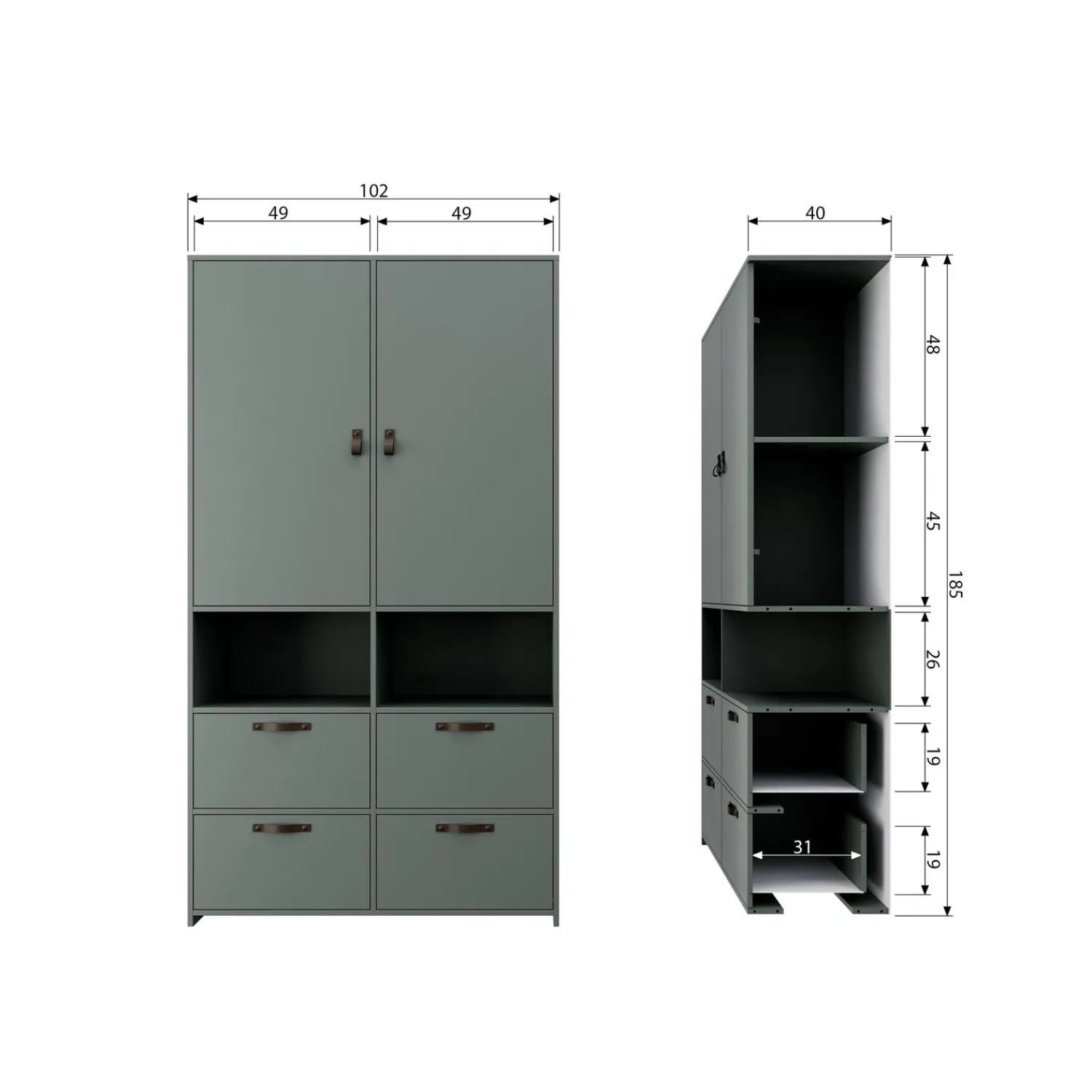 Best WOOOD Stage garderobekast grenen soap